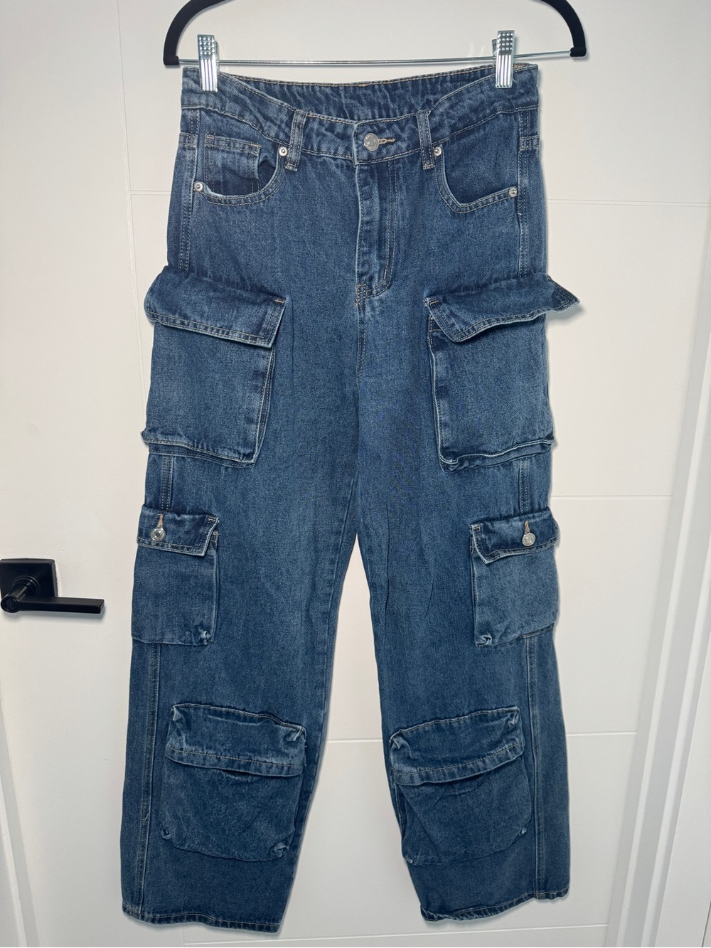 Blue Cargo Jeans - Utility Pocket Denim